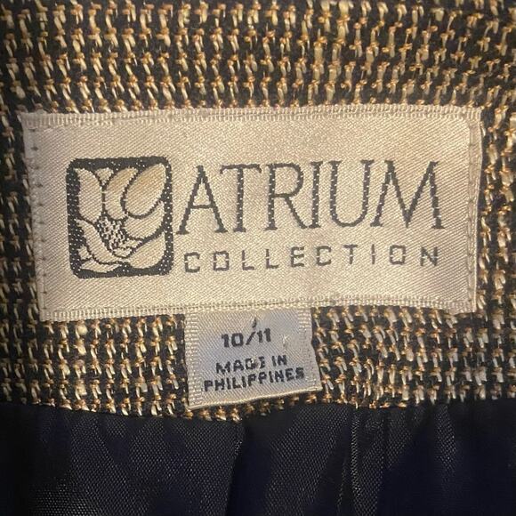 VINTAGE Gray and Black Tweed Blazer with Shoulder Pads Size 10/11 - Picture 8 of 10